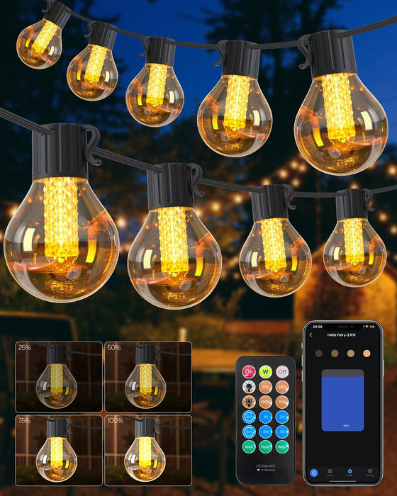 50ft/15M Patio Lights G40 Globe 25 LED Bulbs
