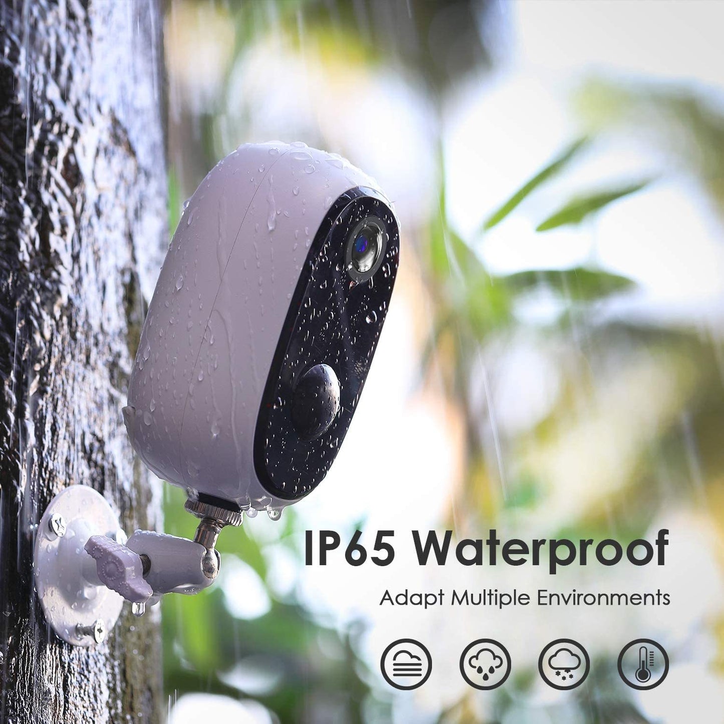 Smart Solar Powered Battery IP Camera with Magnetic Screw &10000mAh Battery
