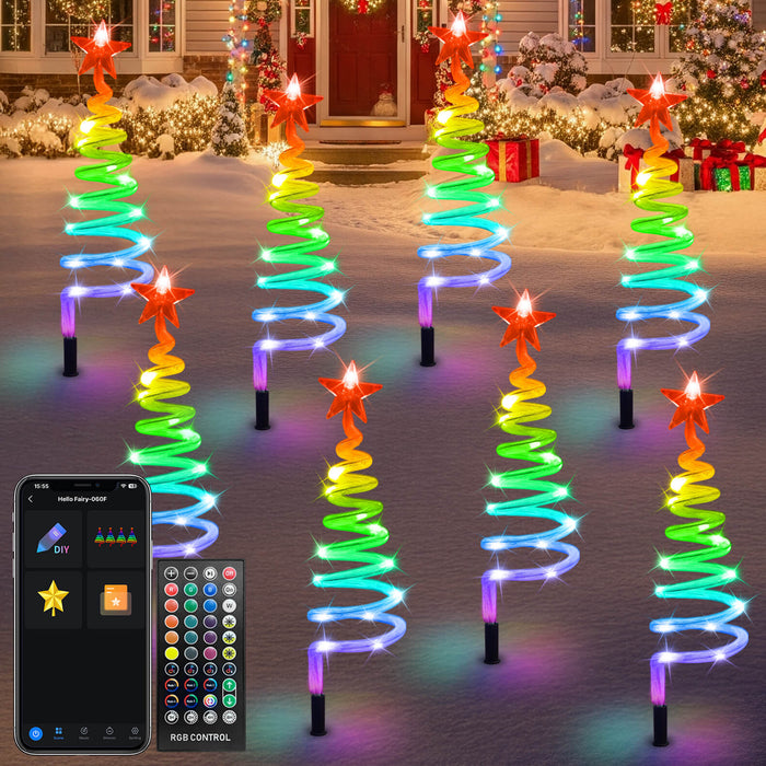 18-in Smart Spiral Christmas Tree Pathway Lights (Set of 8)