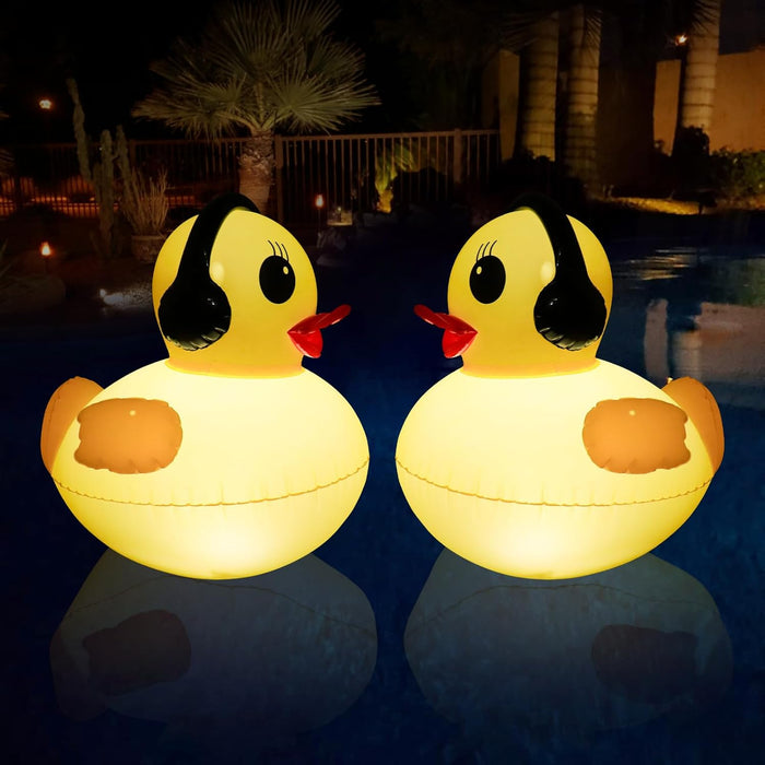 16 inch Glow Duck Pool Light Inflatable Solar Powered