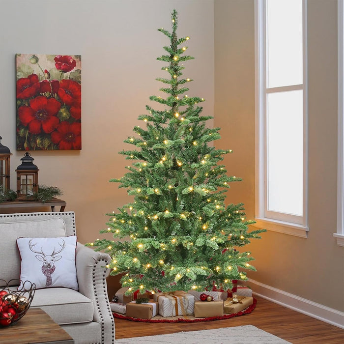 5/6/7/8FT Prelit Artificial Premium Douglas Fir Christmas Tree with Warm White Lights