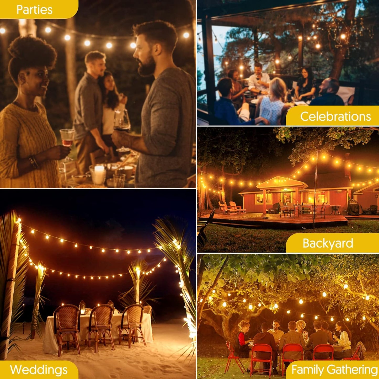 50FT G40 Outdoor String Lights with Dimmer App Control