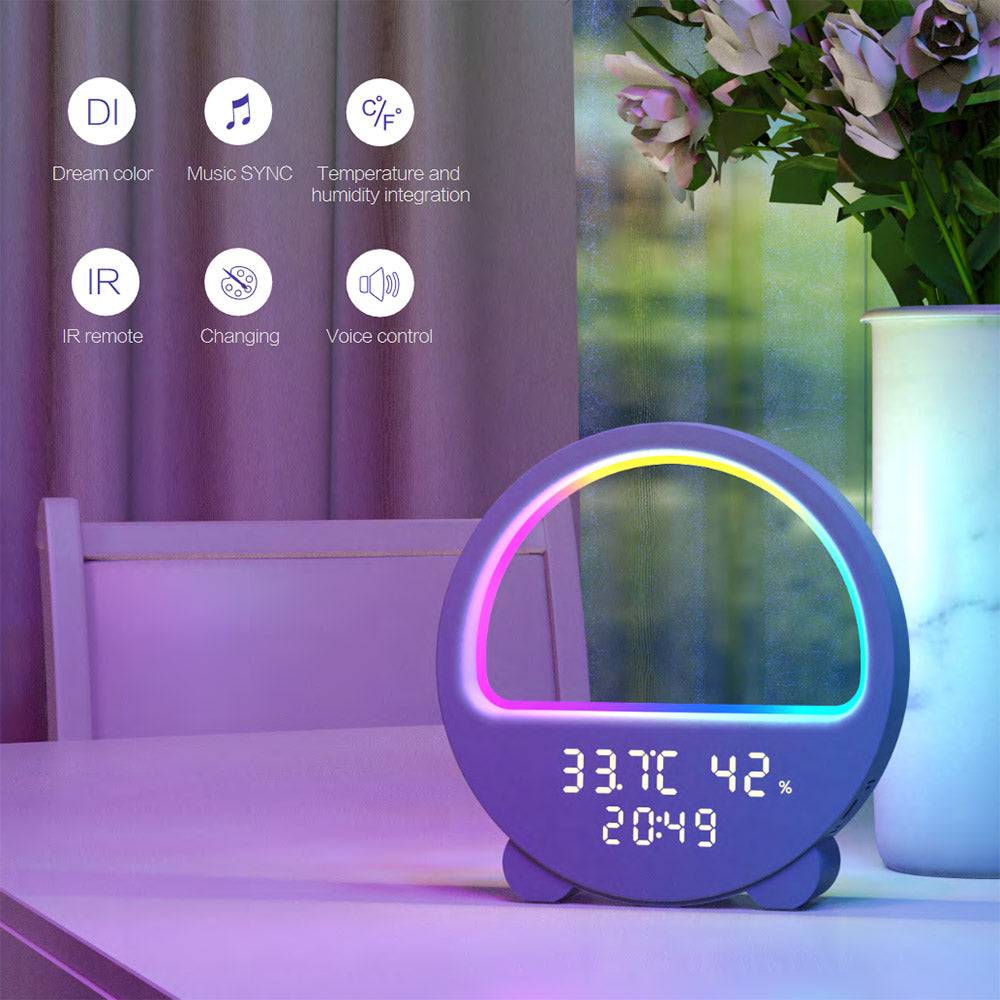 Temperature and humidity meter ambient night light