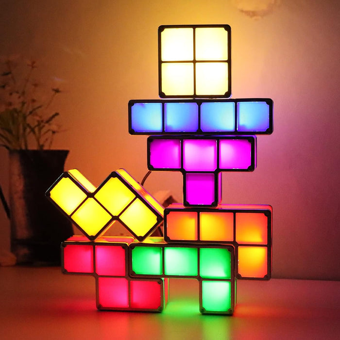 Stackable LED 7 Colors 3D Puzzles Night Light