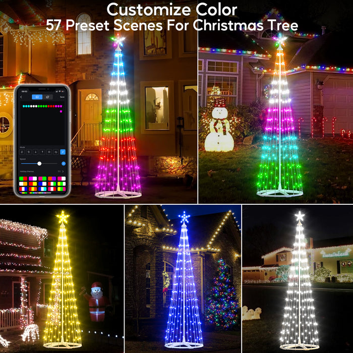8-ft/9-ft Smart LED Christmas Cone Tree Lights