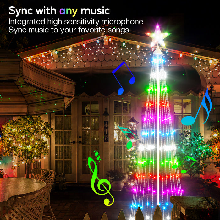 8-ft/9-ft Smart LED Christmas Cone Tree Lights