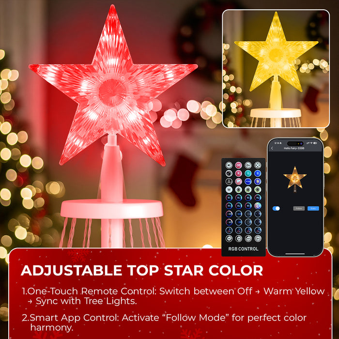 6-ft/8-ft/9-ft Smart Pre-lit Christmas Cone Tree with Programmble Fairy LED Lights