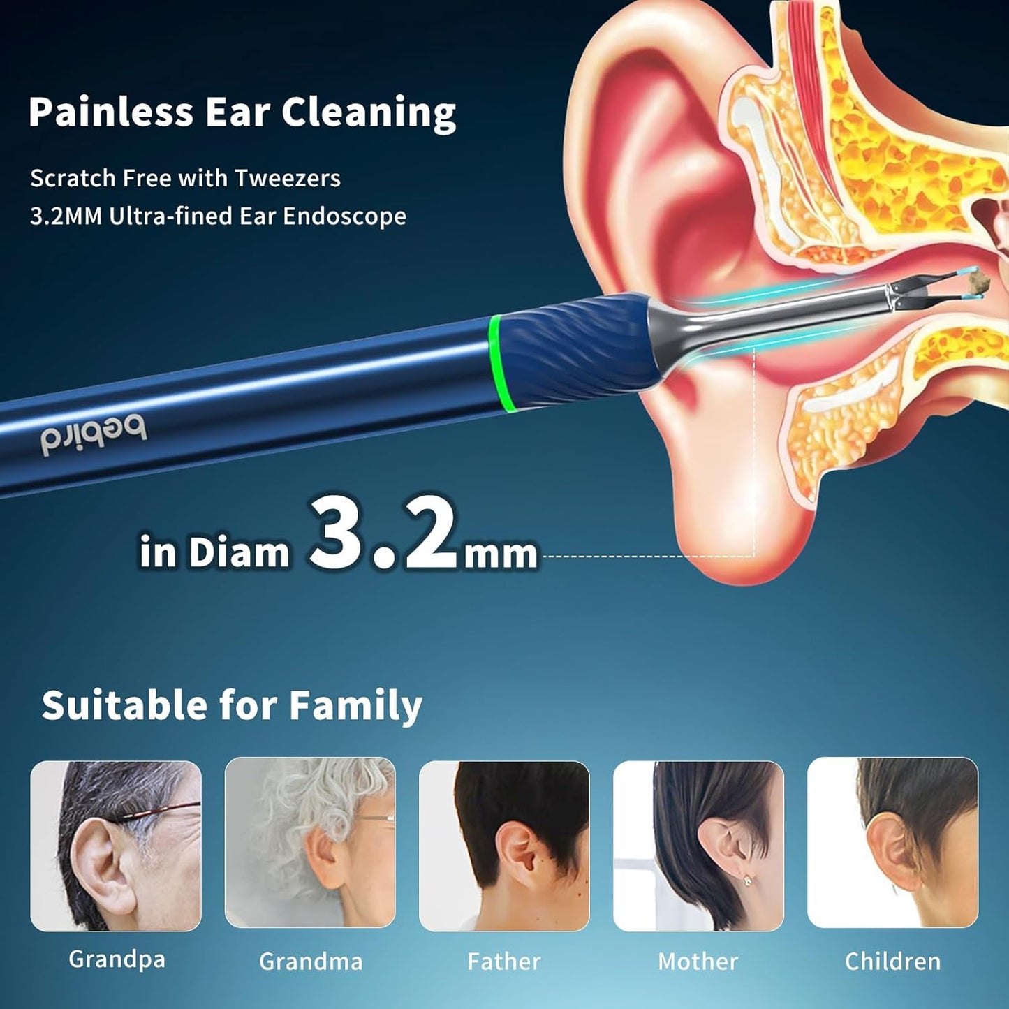 BEBIRD NOTE5 Ear Wax Removal Tool Camera Endoscope