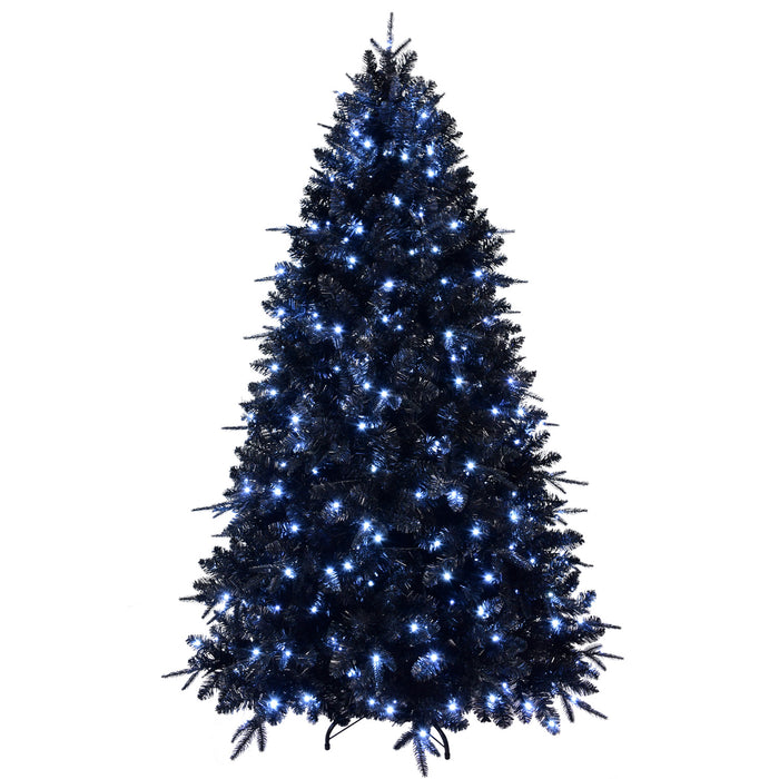 Black Pre Lit Halloween Christmas Tree