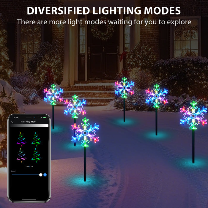 Christmas Snowflake Pathway Lights (Set of 6)
