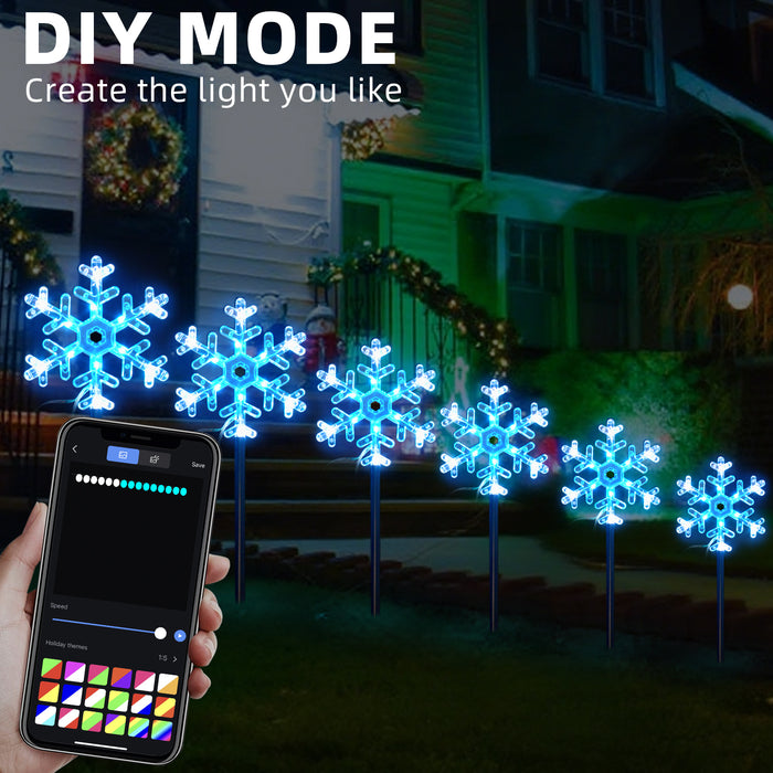 Christmas Snowflake Pathway Lights (Set of 6)