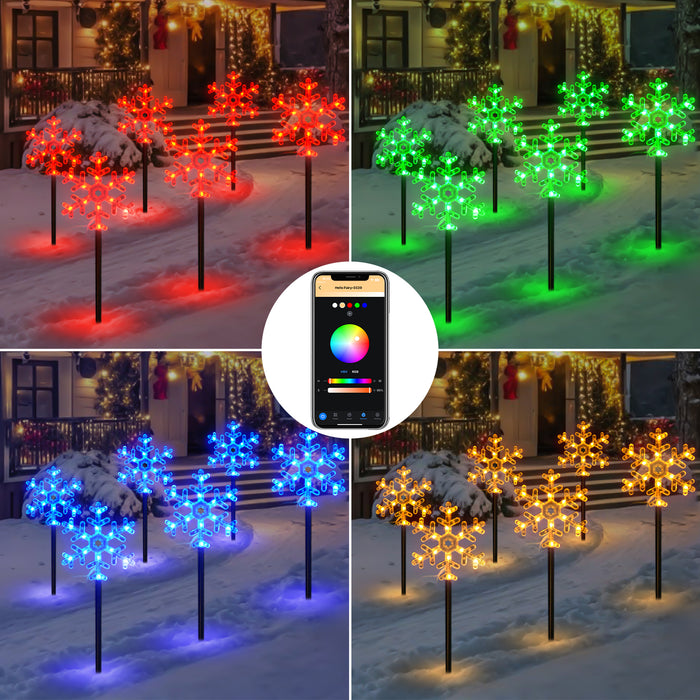 Christmas Snowflake Pathway Lights (Set of 6)