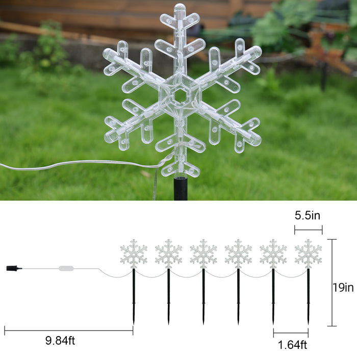 Christmas Snowflake Pathway Lights (Set of 6)