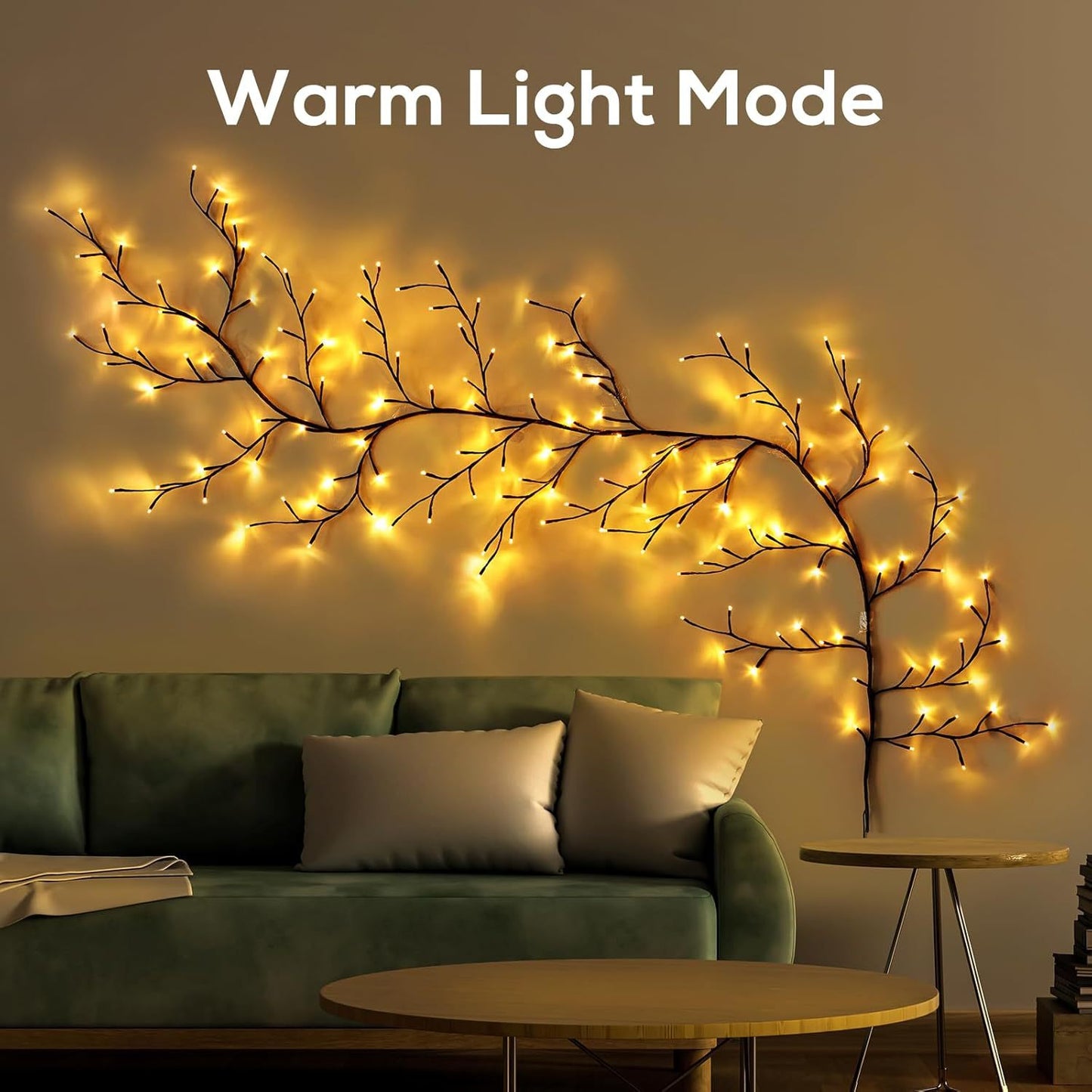 Smart RGB LED Lighted Willow Vine Lights works with Hello Fairy
