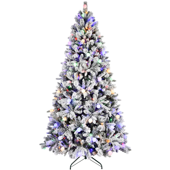 7.5FT/8FT Prelit Flocked Christmas Tree