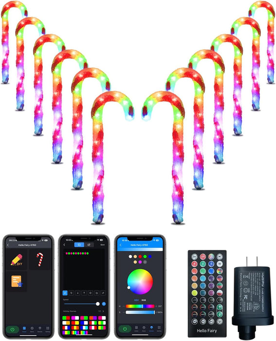 Smart Candy Canes Pathway Lights with App Remote (6pcs/pack)