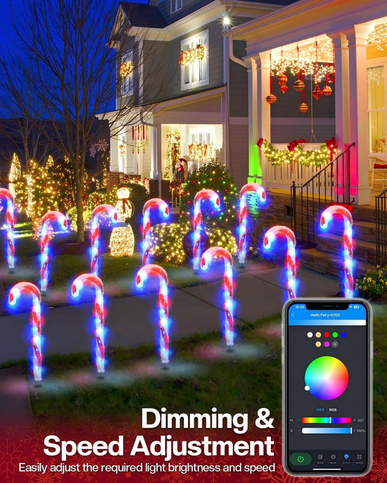 Smart Candy Canes Pathway Lights with App Remote (6pcs/pack)