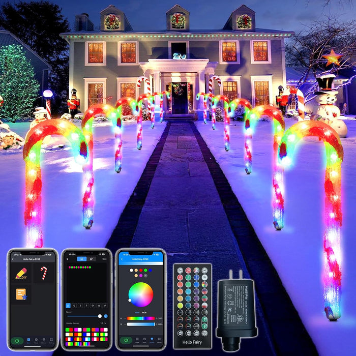 Smart Candy Canes Pathway Lights with App Remote (6pcs/pack)