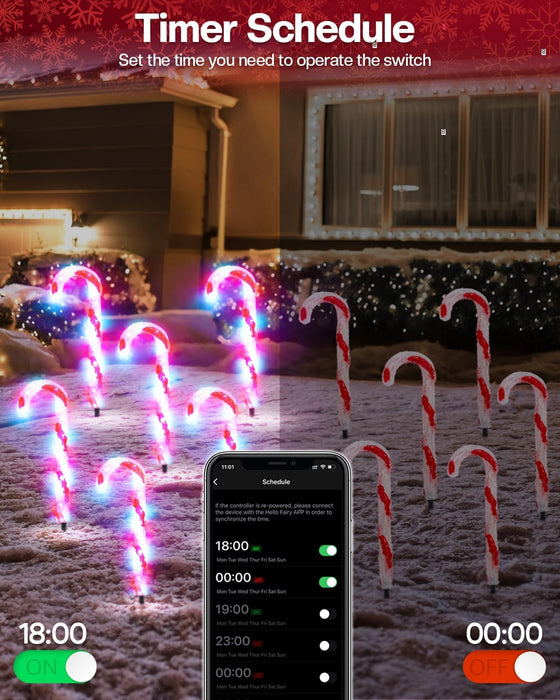 Smart Candy Canes Pathway Lights with App Remote (6pcs/pack)