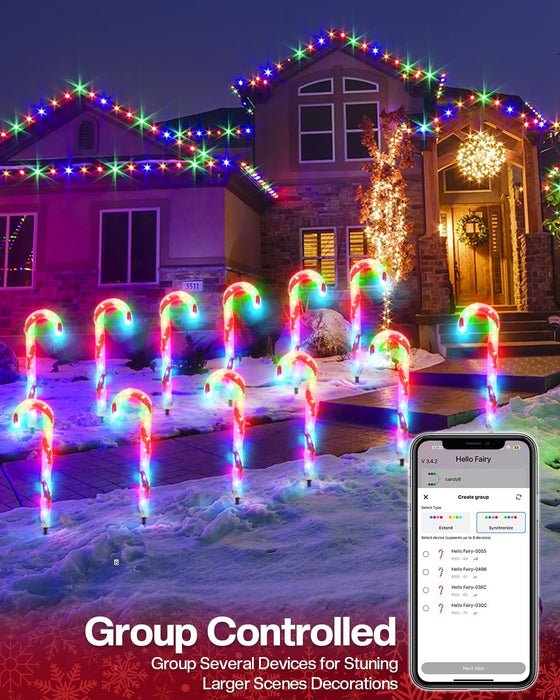 Smart Candy Canes Pathway Lights with App Remote (6pcs/pack)