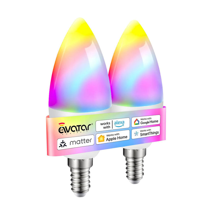 E12 Smart Candelabra Light Bulbs Matter-enabled Compatible with Apple Home/Amazon Alexa/Google Home