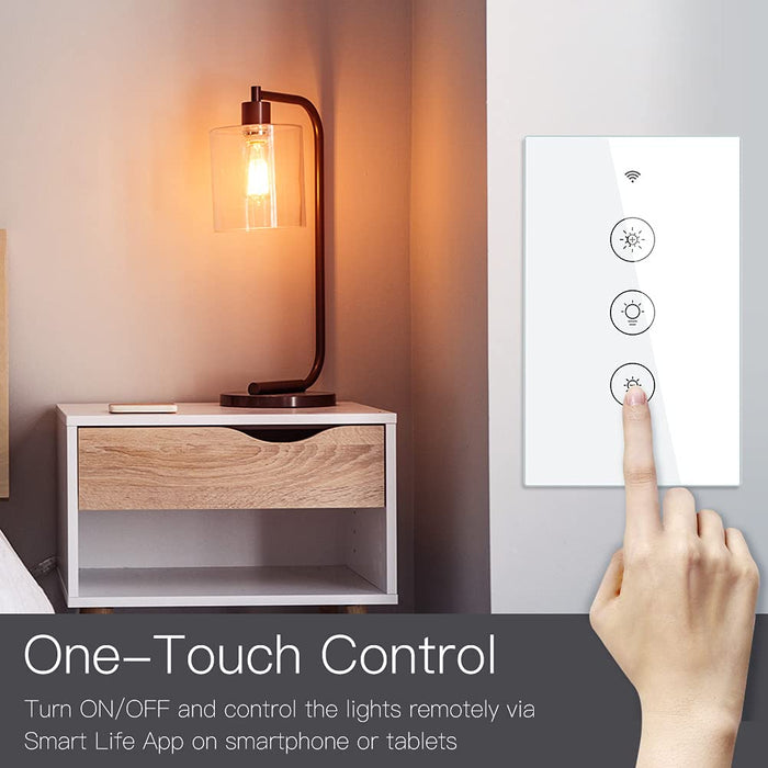 Single-pole Smart Light Dimmer Switch Touch Glass - US Version