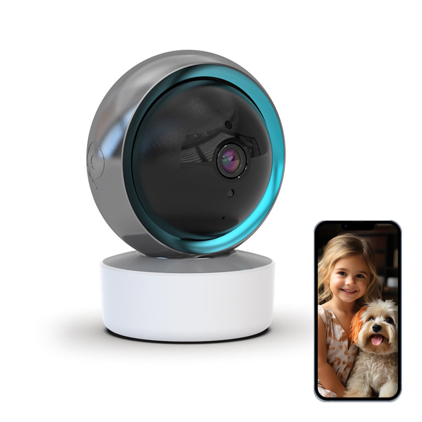 Security Camera 1080P with Night Vision Pan/Tilt Motion Detection 2-Way Audio