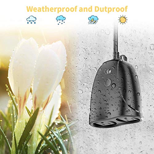 Dual-outlets Smart Plug Outdoor Waterproof