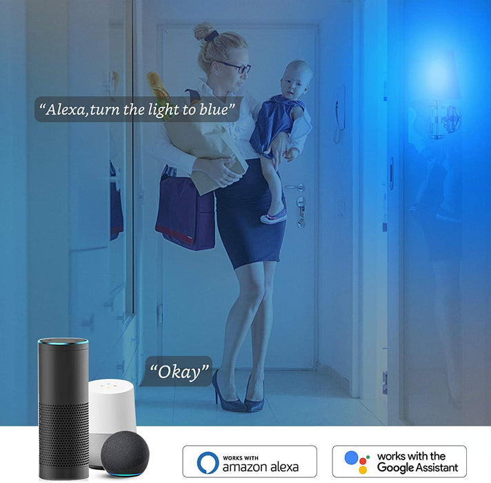 E14 A60 WiFi Smart Bulb RGB+CCT Warm/Cool White Color 9W 2Pack