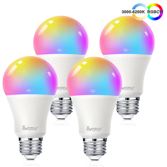 E26 A19 Smart Light Bulb RGBCW 9W