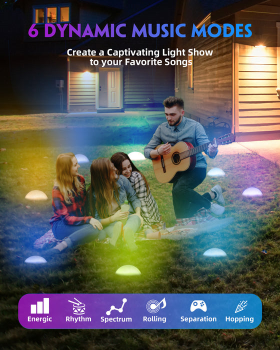 Smart Outdoor Ground Lights RGBW Color Changing Pathway Lights Wired IP65 Waterproof Landscape Lighting with App & Alexa Control