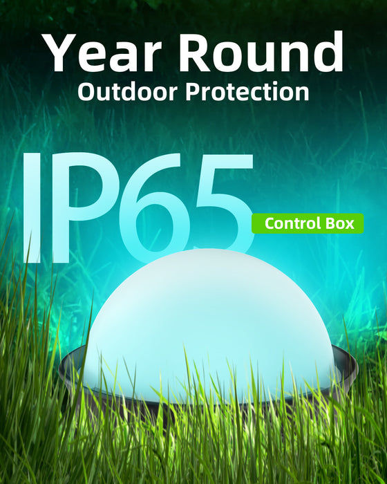 Smart Outdoor Ground Lights RGBW Color Changing Pathway Lights Wired IP65 Waterproof Landscape Lighting with App & Alexa Control