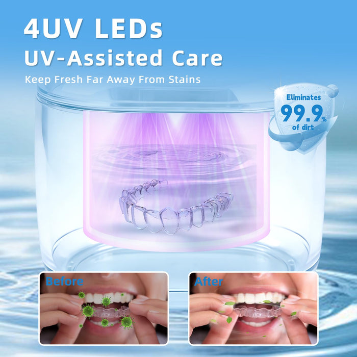 Ultrasonic Retainer Cleaner 45kHz Ultrasonic Deep Cleaning for Retainers 3 Timer Modes Compact 200ML Capacity