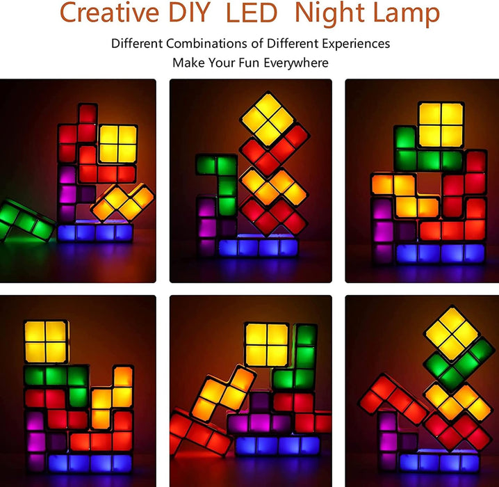 Stackable LED 7 Colors 3D Puzzles Night Light