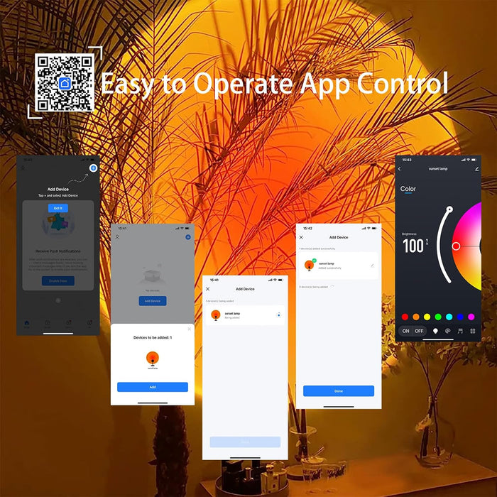 Smart Sunset Lamp Projection Multicolor Sunset Lights 180 Degree Rotation LED Light APP Control