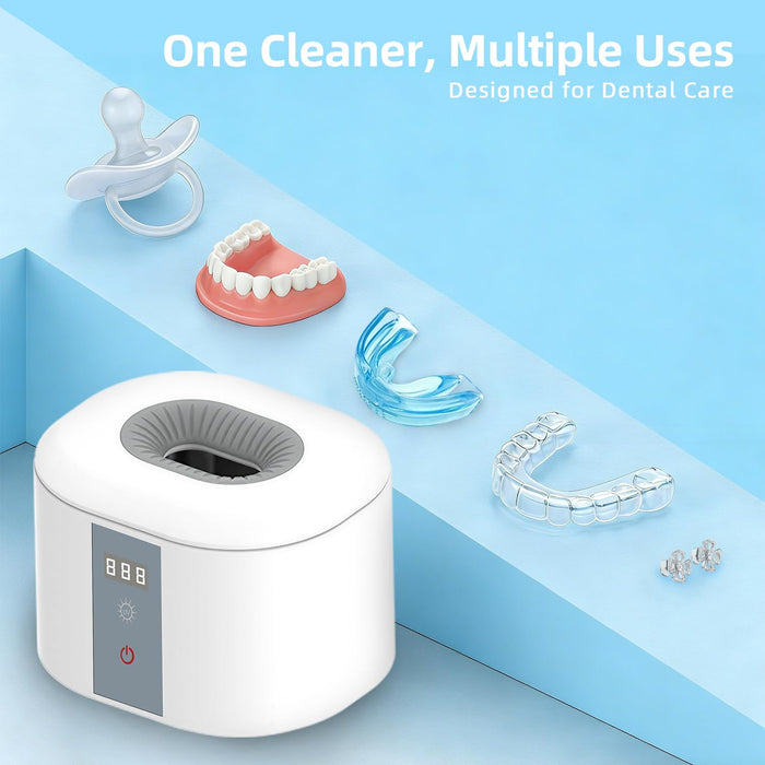 Ultrasonic Retainer Cleaner 45kHz Ultrasonic Deep Cleaning for Retainers 3 Timer Modes Compact 200ML Capacity