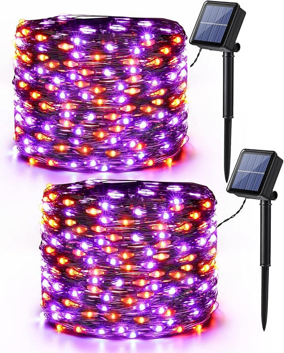 LED Solar Halloween Fairy Lights Outside Spooky Decorations