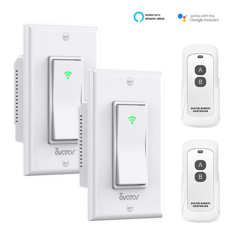 2 Pack Smart Light Switch - WiFi Wall Switches Work with Alexa Google  Home/Smart Life App, Single Pole, Standard Plate, Neutral Wire Needed