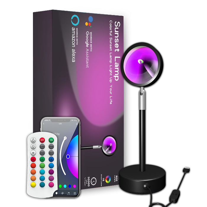 Smart Sunset Lamp Projection Multicolor Sunset Lights 180 Degree Rotation LED Light APP Control