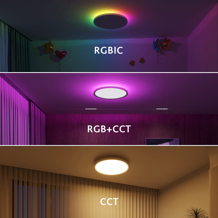Dimmable RGB Smart Wi-Fi Ceiling Light - 30W 12inch