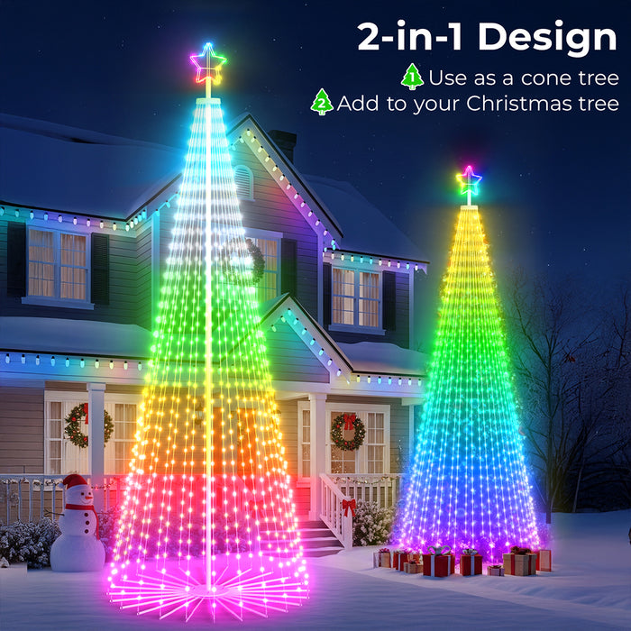 12-ft Christmas Cone Tree with Programmable RGB Fairy Lights