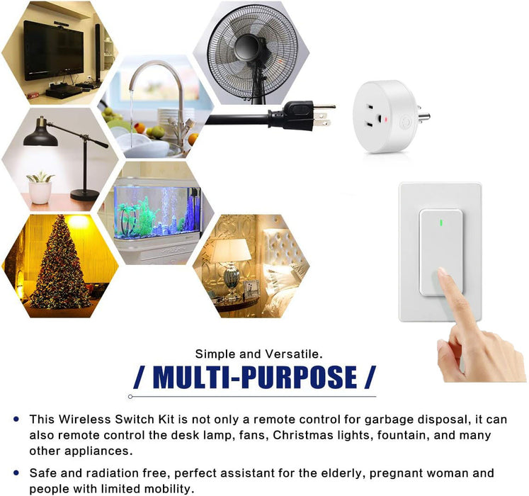 Garbage Disposal Smart Plug with Wireless Switch Kit