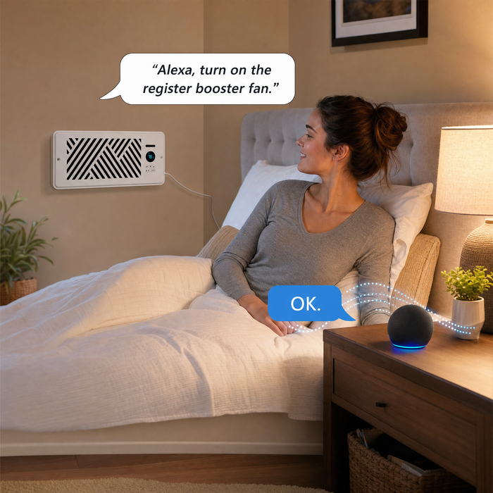 Smart Register Booster Fan 4"x10" APP Remote Control Works with Alexa & Google Assistant