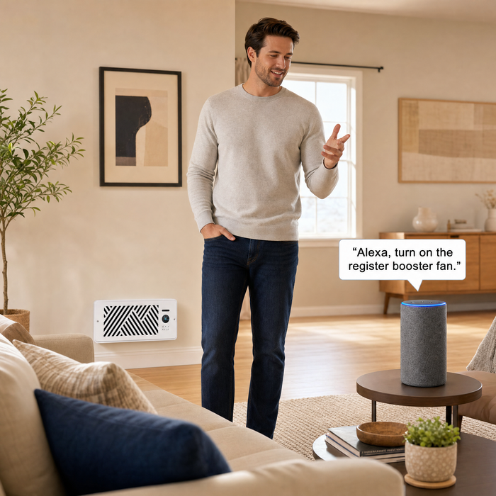 Smart Register Booster Fan 4"x10" APP Remote Control Works with Alexa & Google Assistant