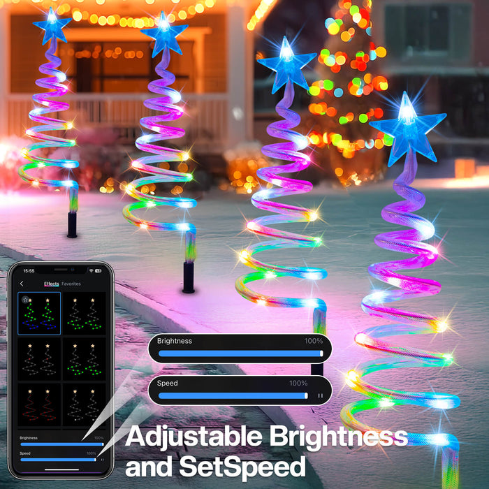 18-in Smart Spiral Christmas Tree Pathway Lights (Set of 8)