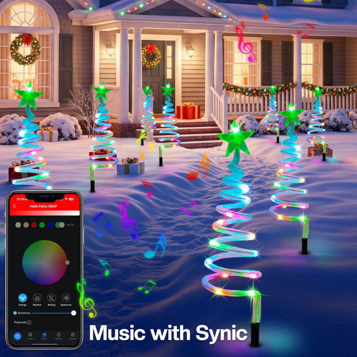 18-in Smart Spiral Christmas Tree Pathway Lights (Set of 8)