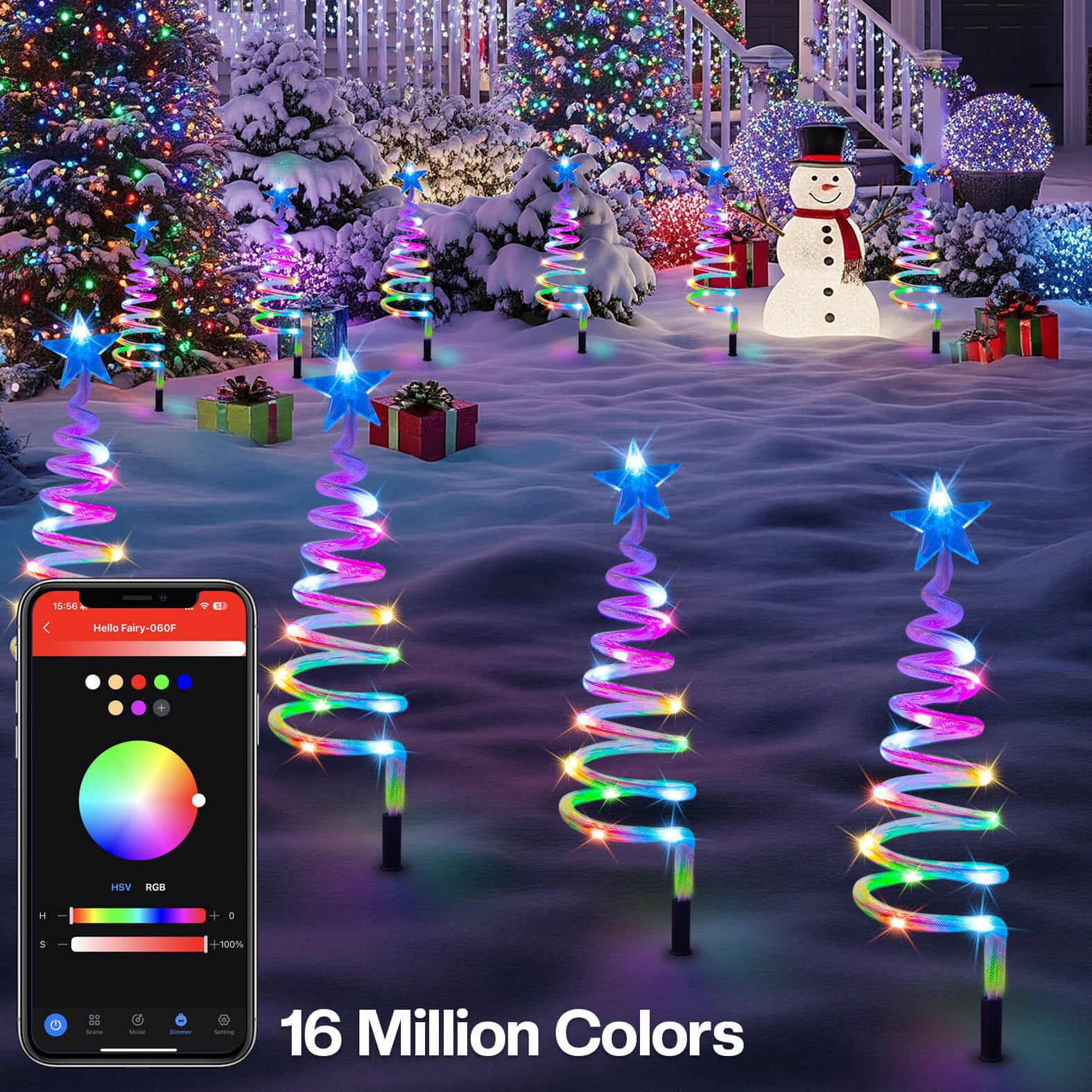 8 Pack Outdoor Christmas Pathway Lights Smart Multicolor Spiral Xmas Trees Lights With APP Remote DIY Timer Waterproof 60LEDs Christmas Decorations Pathway Lights For Outside Sidewalk Garden - Walmart Supplies