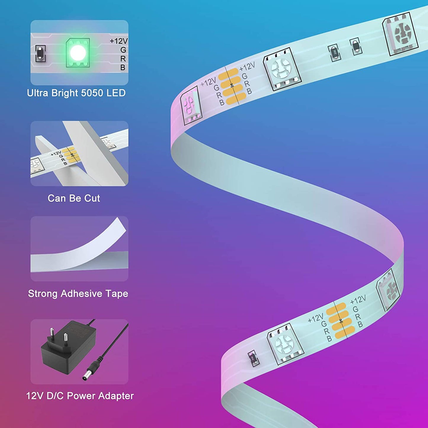 Smart LED Strip Lights with App Remote Control