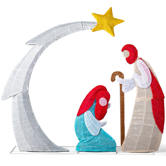 3.7FT Lighted 2D Nativity Scene Indoor Outdoor Christmas Decorations