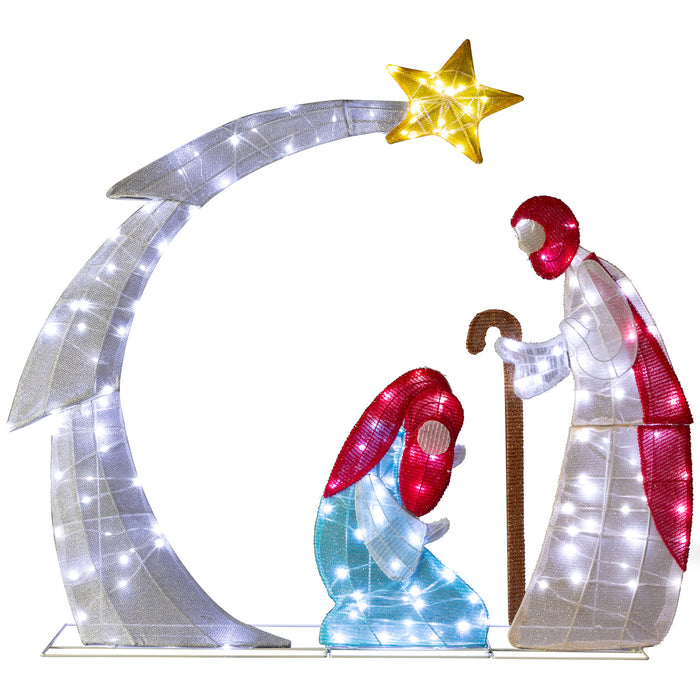 3.7FT Lighted 2D Nativity Scene Indoor Outdoor Christmas Decorations